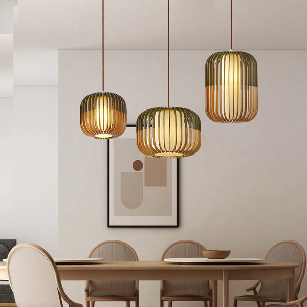 Houten Hanglamp – Modern design – Geschikt voor woonkamer, plafondmontage, energiezuinig