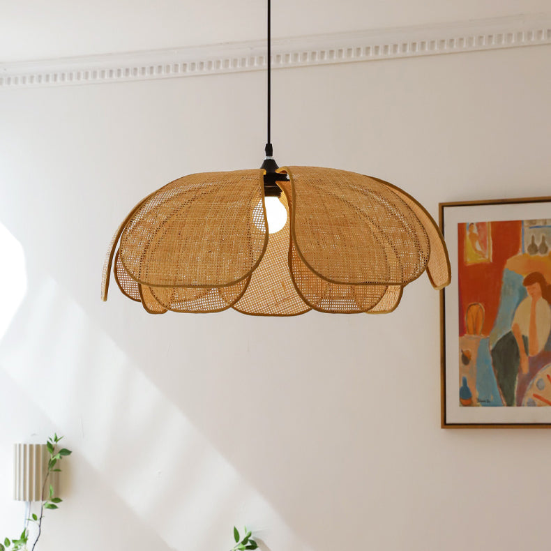Rattan Hanglamp – Bloemvormig ontwerp – Geschikt voor binnengebruik, duurzaam materiaal