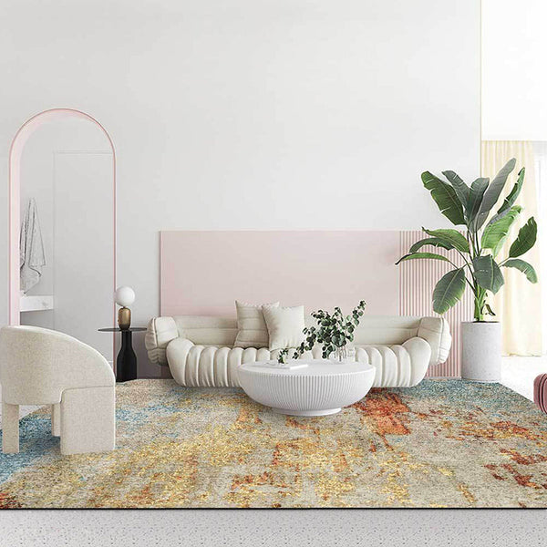 Abstract tapijt – Wasbaar, anti-slip – Polyester, industrieel vloerkleed voor woonkamer