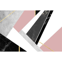 Slaapkamer tapijt – Modern geometrisch marmeren patroon – Polyester met antislip onderzijde