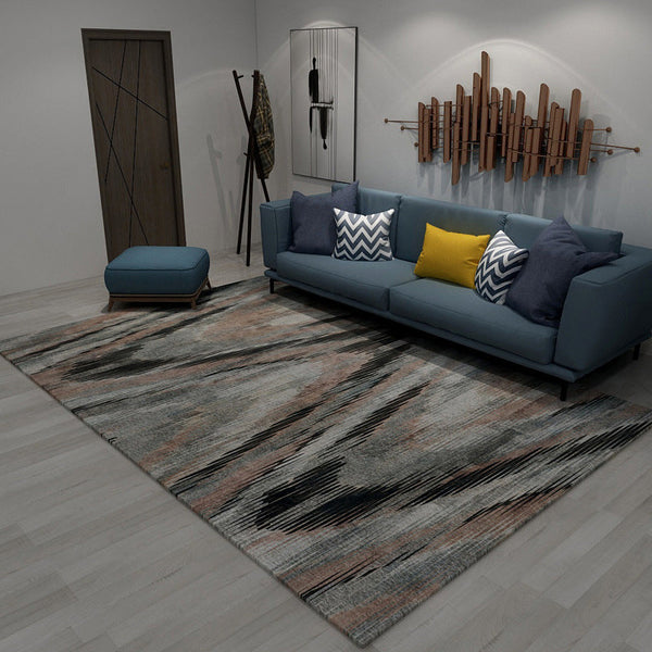 Woonkamer Tapijt – Abstracte Streepprint – Polyester, Huisdiervriendelijk, Gebiedtapijt