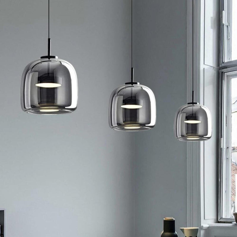 Hanglamp – Scandinavisch ontwerp – Zwarte glazen kap
