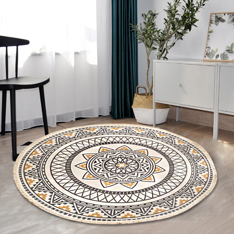 Slaapkamer tapijt – Wasbaar mandala ontwerp – Katoenen multicolor gebied tapijt