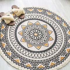 Slaapkamer tapijt – Wasbaar mandala ontwerp – Katoenen multicolor gebied tapijt