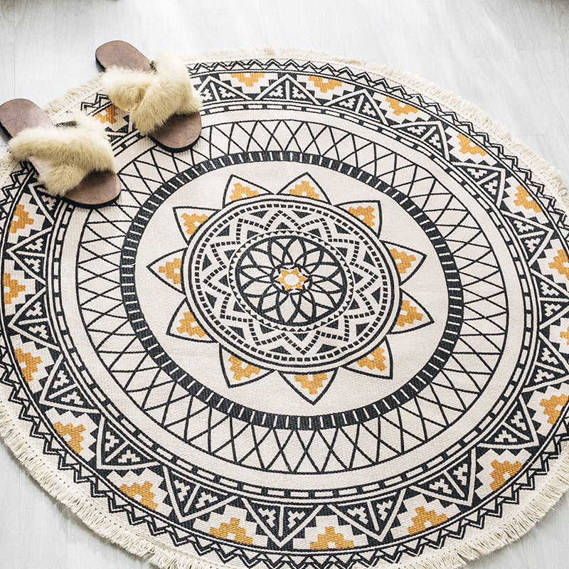 Slaapkamer tapijt – Wasbaar mandala ontwerp – Katoenen multicolor gebied tapijt