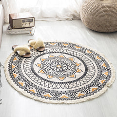 Slaapkamer tapijt – Wasbaar mandala ontwerp – Katoenen multicolor gebied tapijt