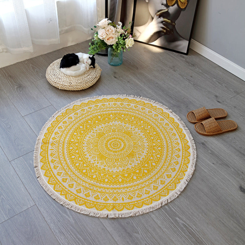 Slaapkamer tapijt – Wasbaar mandala ontwerp – Katoenen multicolor gebied tapijt