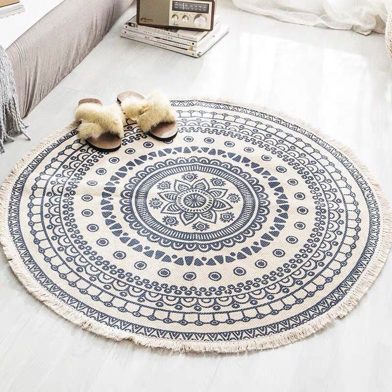 Slaapkamer tapijt – Wasbaar mandala ontwerp – Katoenen multicolor gebied tapijt
