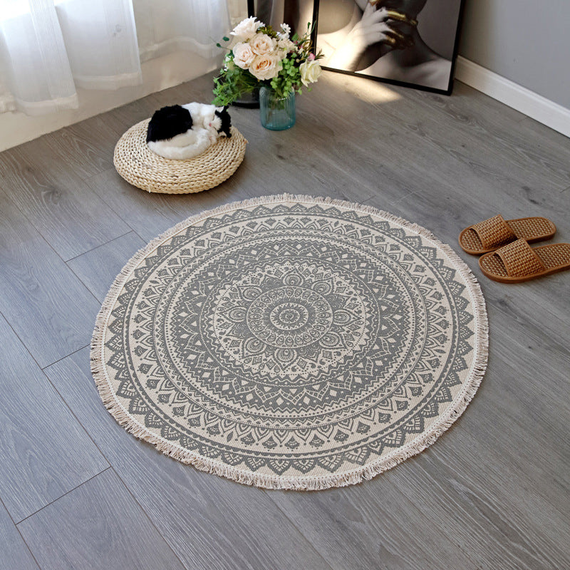 Slaapkamer tapijt – Wasbaar mandala ontwerp – Katoenen multicolor gebied tapijt