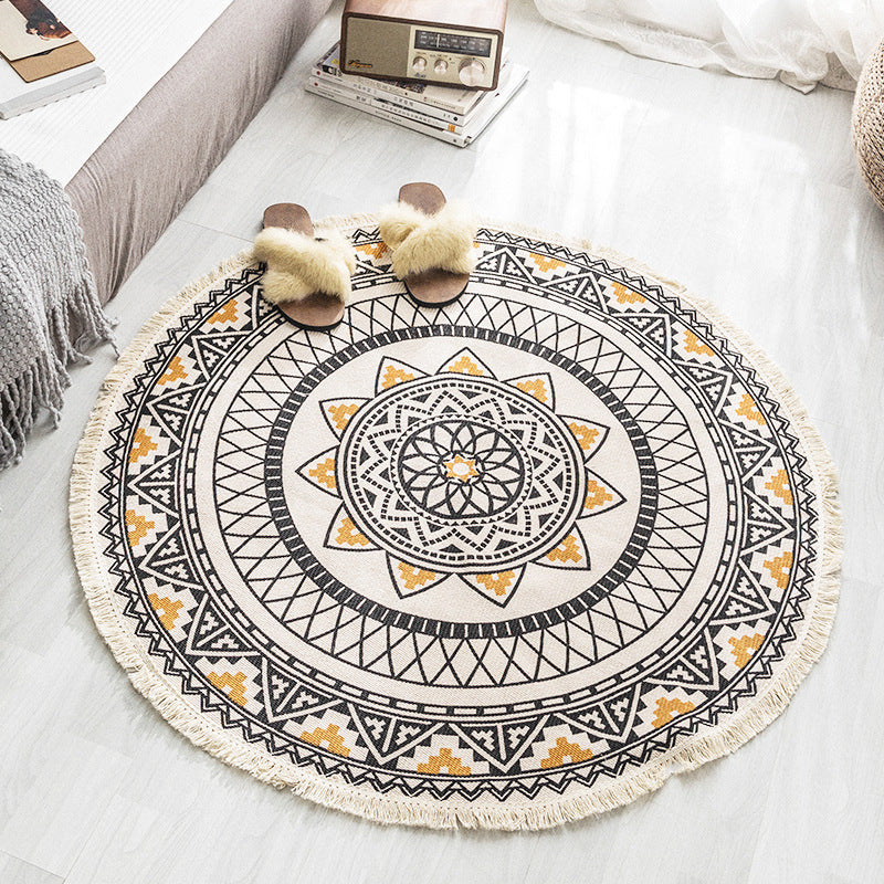Slaapkamer tapijt – Wasbaar mandala ontwerp – Katoenen multicolor gebied tapijt