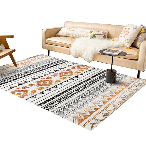 Multicolor patroon tapijt – Vlekbestendig, wasbaar, niet-slip – Polyester, Nordic-stijl