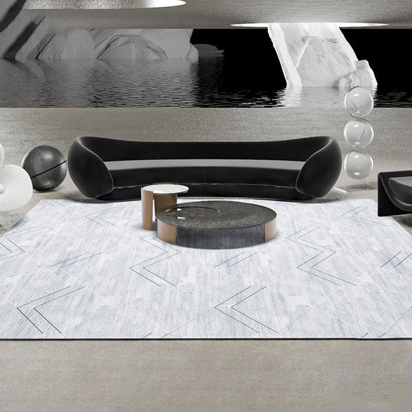 Trellis tapijt – Minimalistisch ontwerp – Polyester, vlekbestendig, huisdiervriendelijk, niet-slip achterzijde
