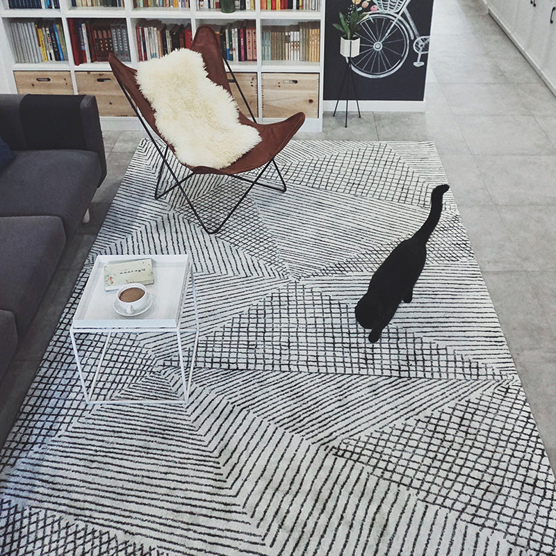 Industrieel tapijt – Abstract ontwerp – Polyester, wasbaar, huisdiervriendelijk, niet-slip