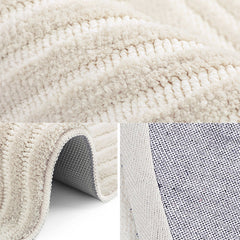 Gestreept tapijt – Vlekbestendig en anti-slip – Polyester materiaal voor woonkamer