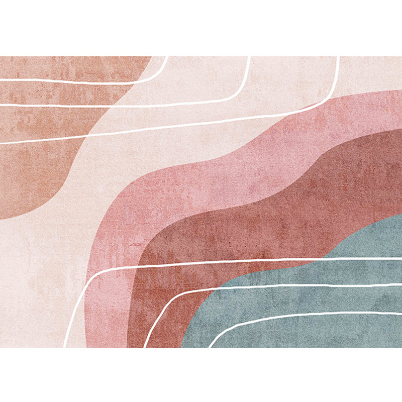 Moderne woonkamer tapijt – Antislip, wasbaar – Synthetisch materiaal, kleurblokken