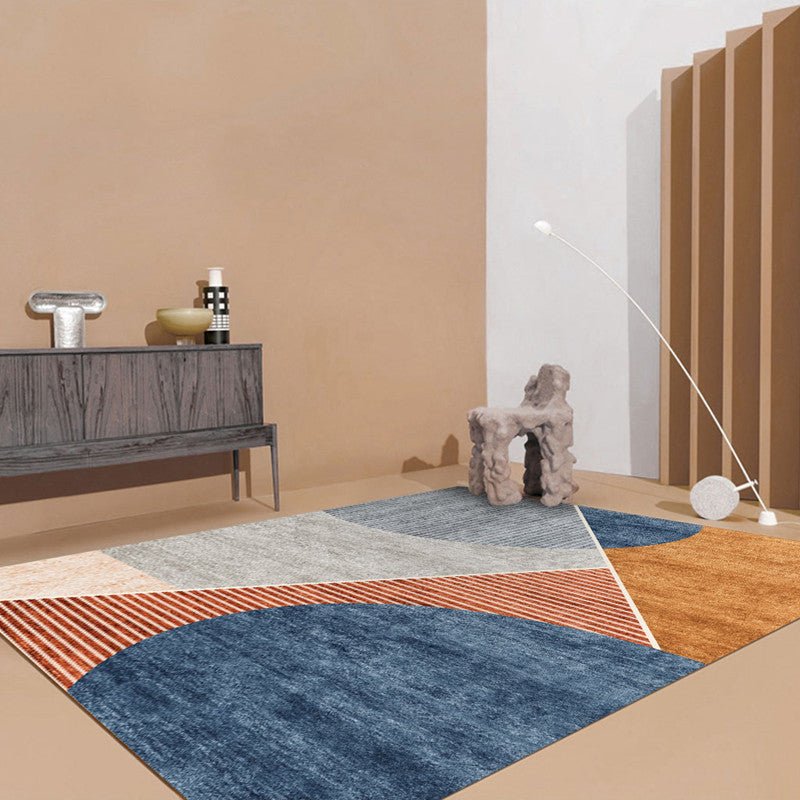 Moderne woonkamer tapijt – Antislip, wasbaar – Synthetisch materiaal, kleurblokken