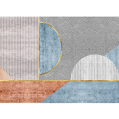 Moderne woonkamer tapijt – Antislip, wasbaar – Synthetisch materiaal, kleurblokken