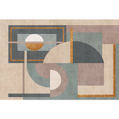 Geometrisch tapijt – Niet-slip achterkant | Machine wasbaar, synthetisch materiaal