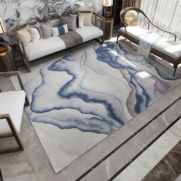 Multi-kleuren landschapsafdruk tapijt – Niet-slip, vlekbestendig – Machine wasbaar, voor decoratie