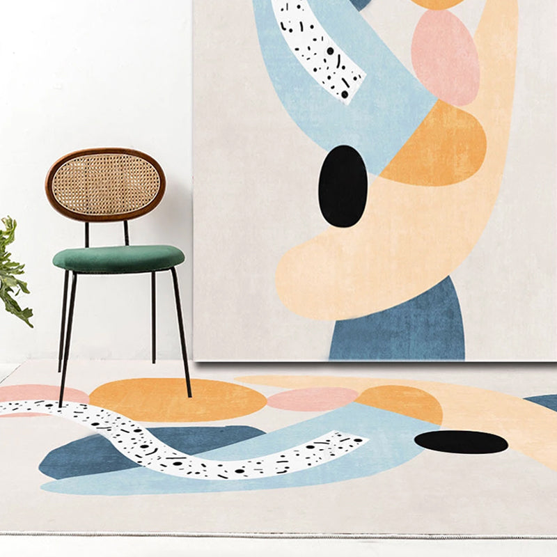 Vloerkleed | Abstracte print | Vlekbestendig, antislip, polyester, machinewasbaar