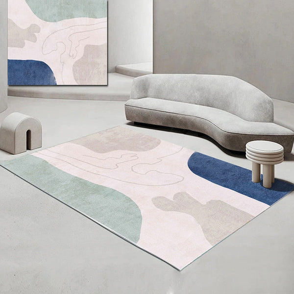 Vloerkleed | Abstracte print | Vlekbestendig, antislip, polyester, machinewasbaar