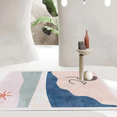 Vloerkleed | Abstracte print | Vlekbestendig, antislip, polyester, machinewasbaar