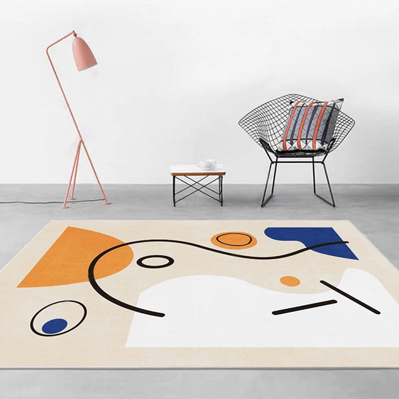 Vloerkleed | Abstracte print | Vlekbestendig, antislip, polyester, machinewasbaar