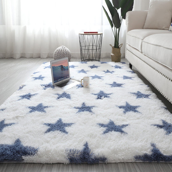 Vloerkleed – Kalmerend shag tapijt met niet-slip achterkant – Huisdiervriendelijk, veelkleurig patroon