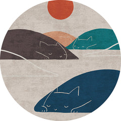 Slaapkamer tapijt – Ontspannend en niet-slip – Wasbaar polypropyleen, veelkleurig kleurgeblokkeerd