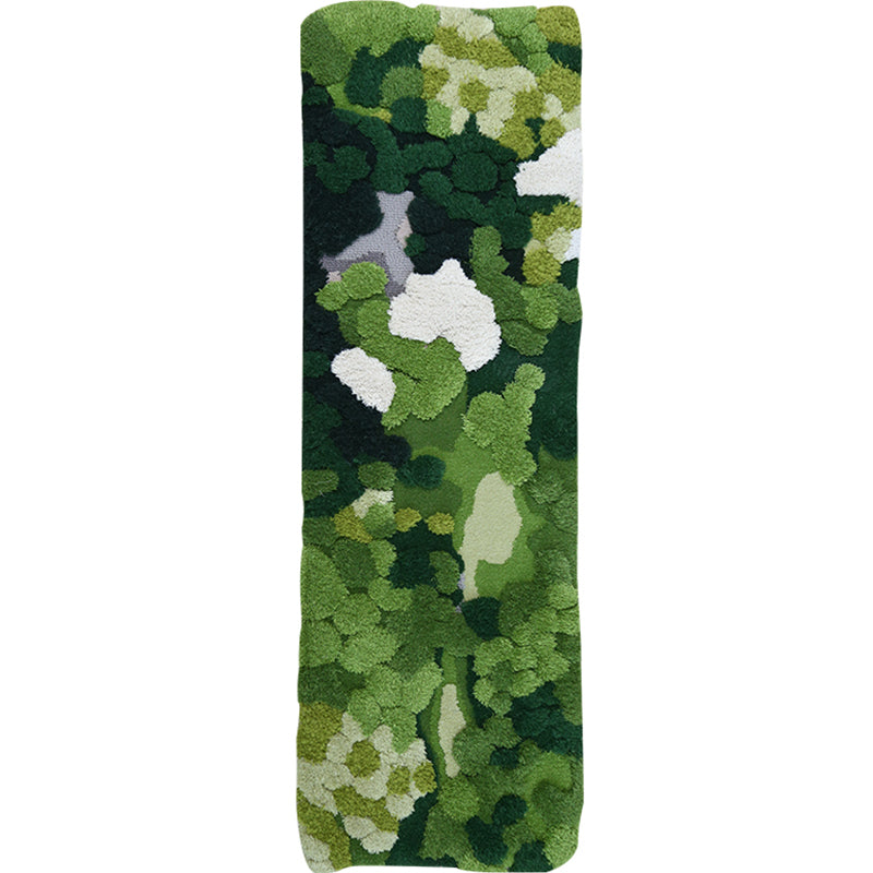 Handgemaakt tapijt – Huisdiervriendelijk | Lamswol, gedrukte plantmotieven