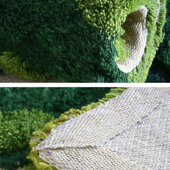 Handgemaakt tapijt – Huisdiervriendelijk | Lamswol, gedrukte plantmotieven