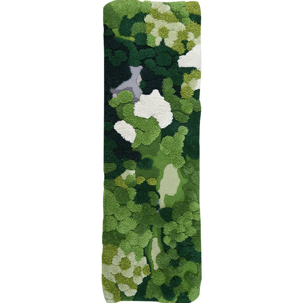 Handgemaakt tapijt – Huisdiervriendelijk | Lamswol, gedrukte plantmotieven