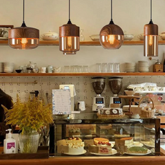 Hanglamp – Scandinavisch design – Hout met getint glas