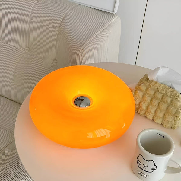 Decoratieve Glazen Tafellamp – Bauhaus Donut Lamp – Geschikt voor Binnengebruik