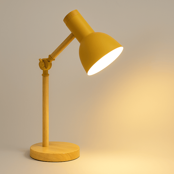 Tafellamp – Scandinavisch ontwerp – Houten basis, warm licht voor gezellige ruimtes