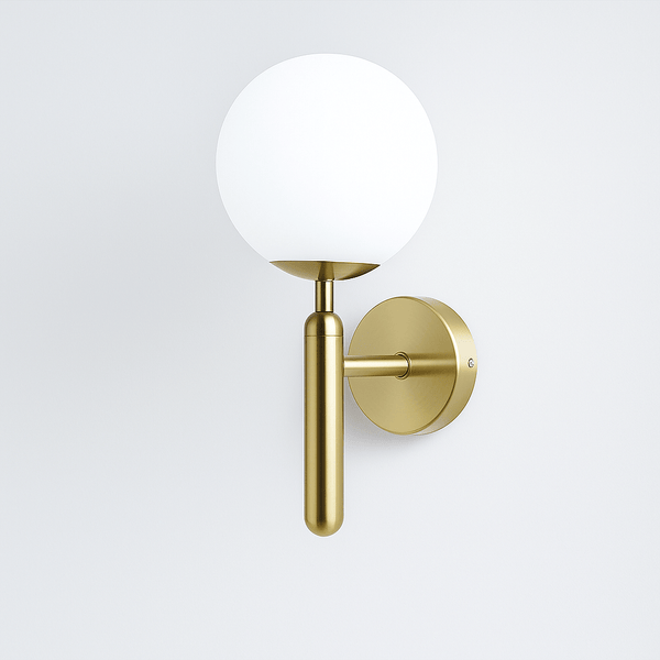 Wandlamp – LED met glanzende bol – Koper, voor interieurdecoratie
