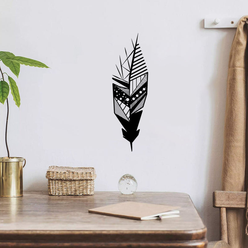 Metalen wanddecoratie – Decoratieve Veer – Duurzaam Materiaal, Uniek Ontwerp