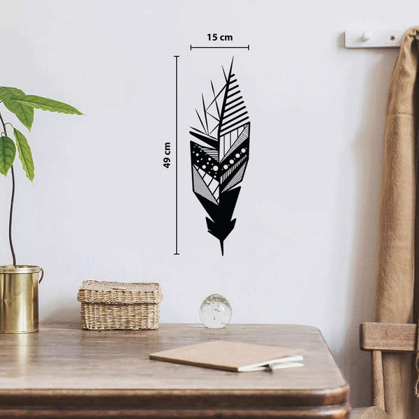Metalen wanddecoratie – Decoratieve Veer – Duurzaam Materiaal, Uniek Ontwerp
