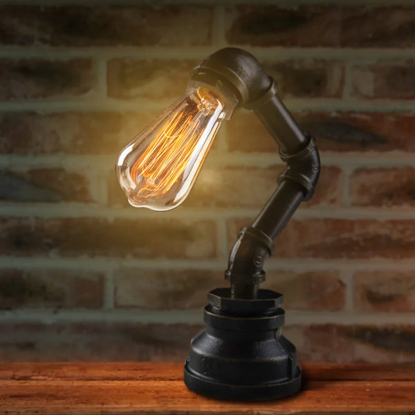 Creative Iron Lamp Water Pipe Lighting | Industrial Desk Lamp - POUEV
