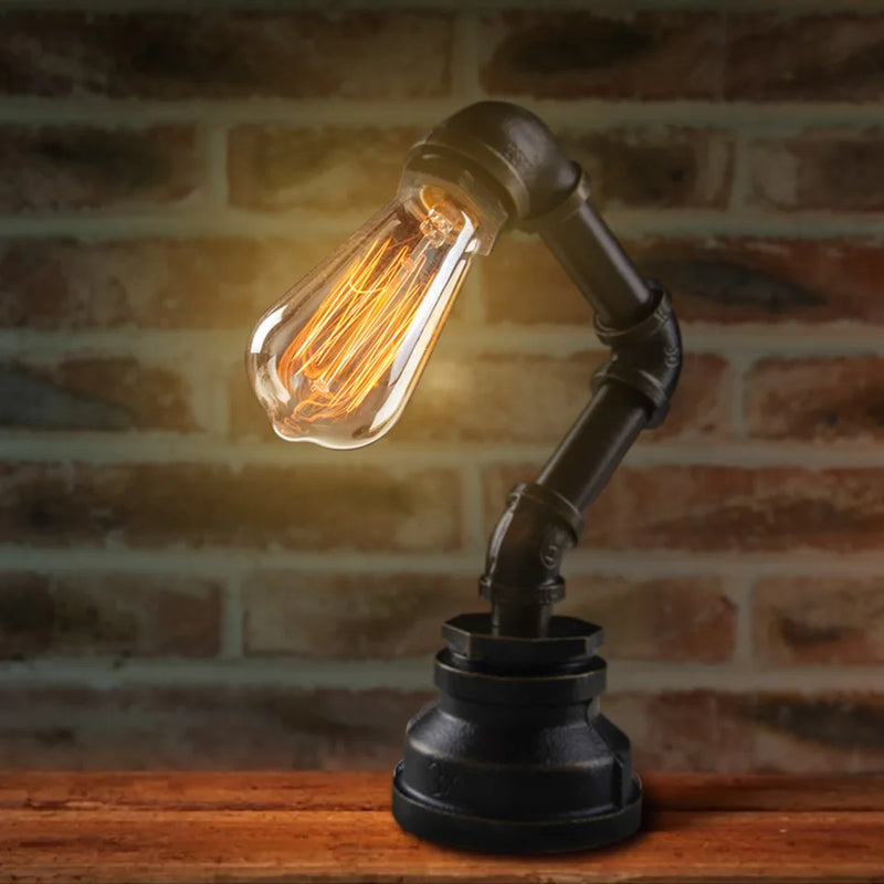Creative Iron Lamp Water Pipe Lighting | Industrial Desk Lamp - POUEV