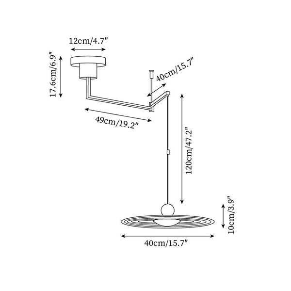 Hanglamp met Swing Arm – Verstelbare arm voor optimale verlichting – Geschikt voor diverse interieurstijlen