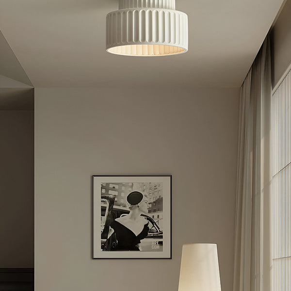 Plafondlamp – Geribbeld ontwerp – Kunsthars, tijdloze elegantie voor elke ruimte