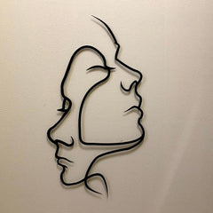 Metalen wanddecoratie – Twee Gezichten Design – Duurzaam Materiaal, Uniek Kunstwerk - POUEV