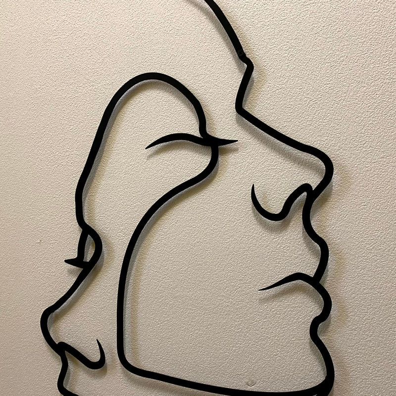 Metalen wanddecoratie – Twee Gezichten Design – Duurzaam Materiaal, Uniek Kunstwerk - POUEV