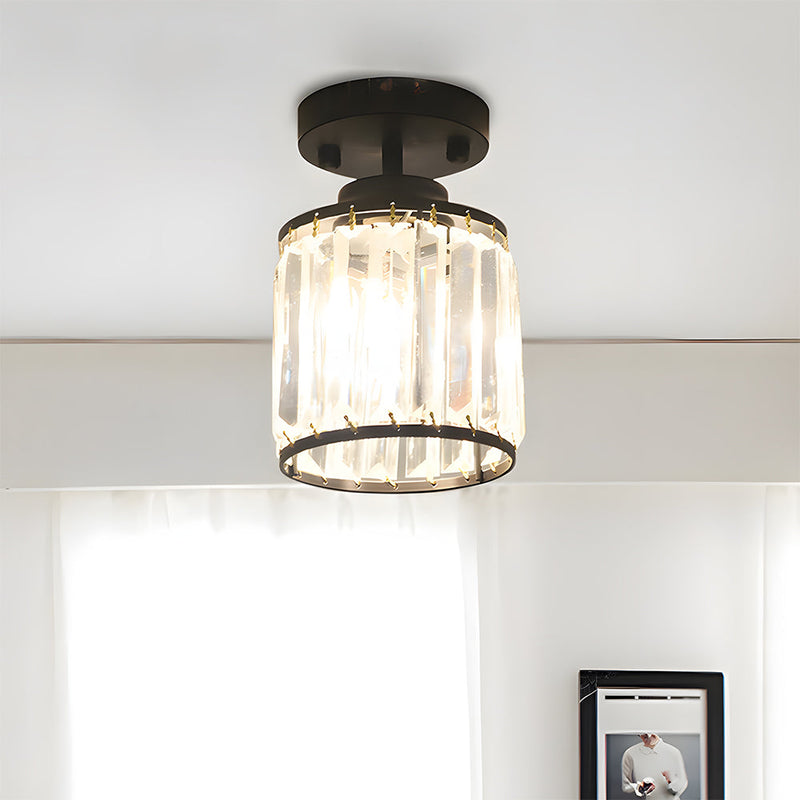 Hanglamp – Moderne halfronde kristalontwerp – Elegante halogeenverlichting voor gang