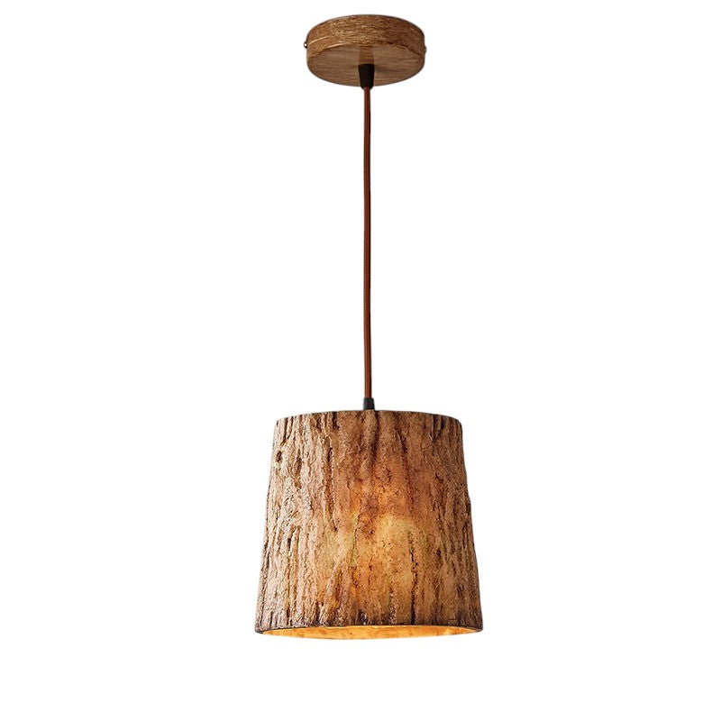 Hanglamp – Rustieke stijl – Houten blok, natuurlijk houtontwerp