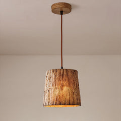 Hanglamp – Rustieke stijl – Houten blok, natuurlijk houtontwerp