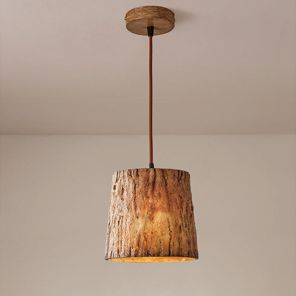 Hanglamp – Rustieke stijl – Houten blok, natuurlijk houtontwerp