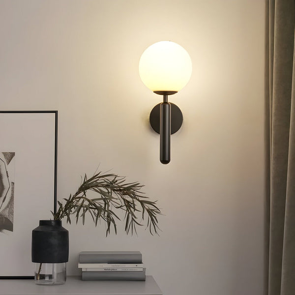 Wandlamp – LED met glanzende bol – Koper, voor interieurdecoratie