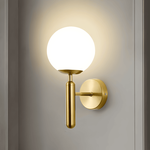 Wandlamp – LED met glanzende bol – Koper, voor interieurdecoratie